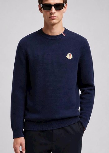 Moncler Lacivert Bisiklet Yaka Sweat
