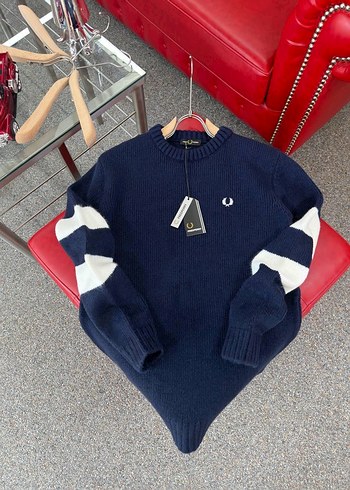 Fred Perry Lacivert Fred Perry Bisiklet Yaka Triko Kazak