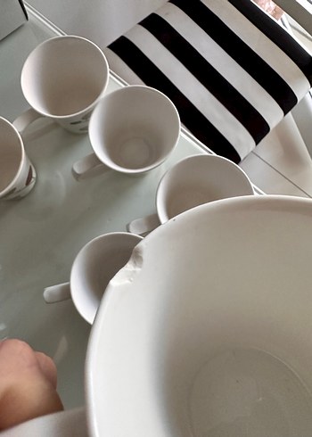 Beyaz Desenli Kupa - Görsel 5