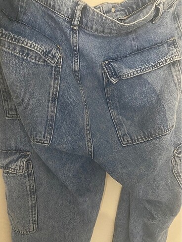 l Beden mavi Renk Mango palazzo Jean pantolon