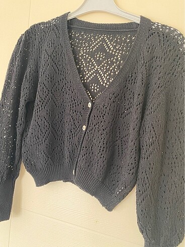 Diğer Örme hırka crop siyah