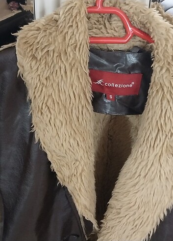 s Beden Kürklü deri mont