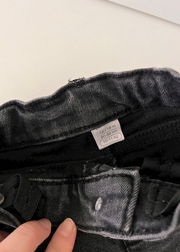 Düğmeli Siyah Erkek bebek Kot Pantolon - Görsel 4