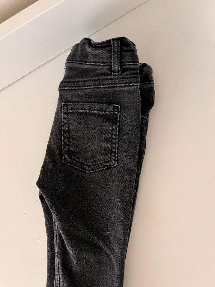 Düğmeli Siyah Erkek bebek Kot Pantolon - Görsel 2