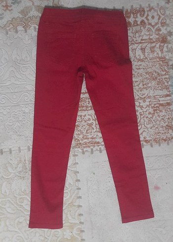LC Waikiki Kadın Parlak Kırmızı Düğmeli kot Pantolon