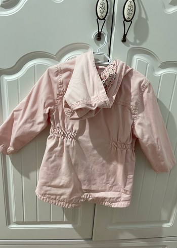 Kız Çocuk Pembe Kapüşonlu Nakışlı Ceket - Görsel 2