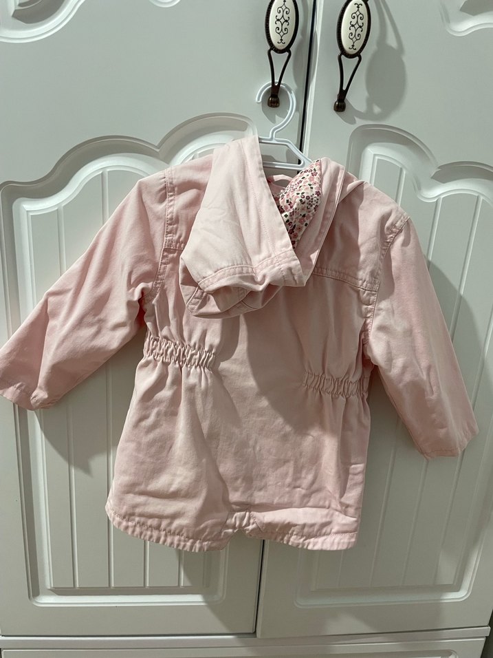 Kız Çocuk Pembe Kapüşonlu Nakışlı Ceket - Görsel 2
