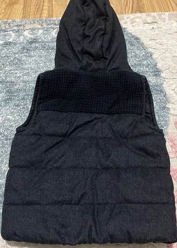 Erkek Çocuk Gri Kapüşonlu Denim Yelek - Görsel 5