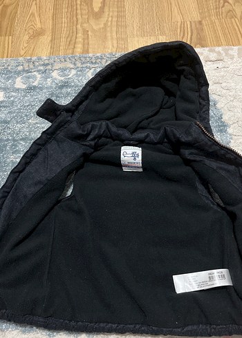 Erkek Çocuk Gri Kapüşonlu Denim Yelek - Görsel 4