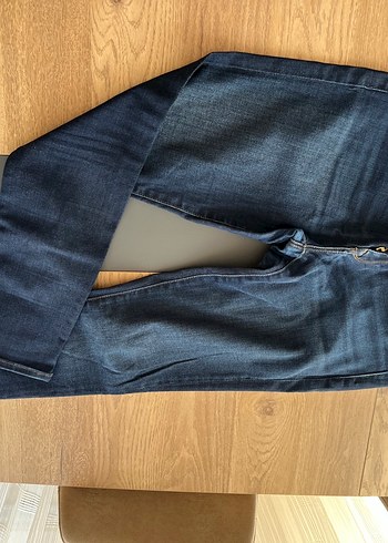 29 Beden lacivert Renk Kadın Lacivert Parlak Slim Fit Denim Pantolon