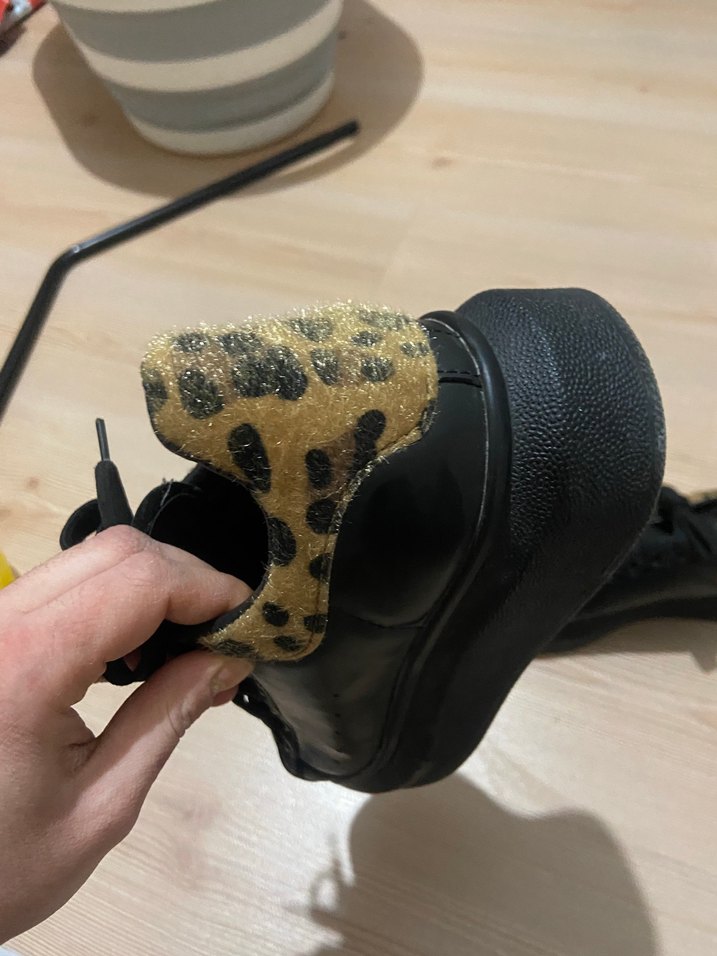 Leopar Detaylı Siyah Platform Spor Ayakkabı - Görsel 2