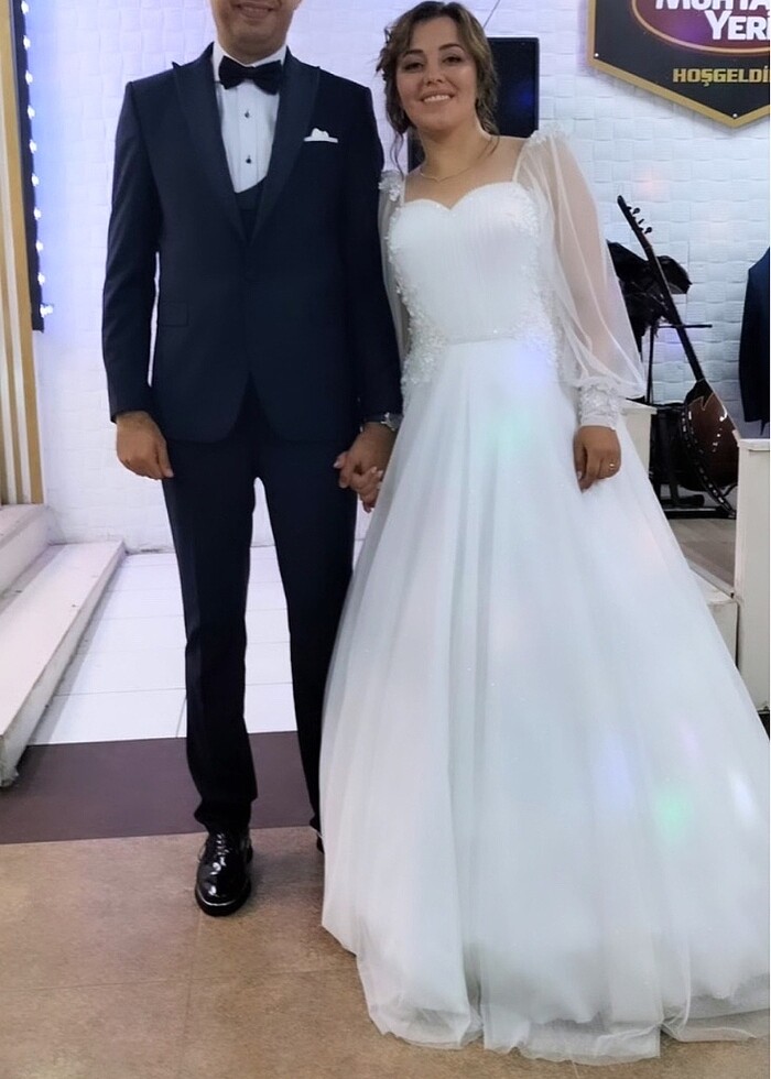 Helenka balon kol gelinlik - Görsel 2