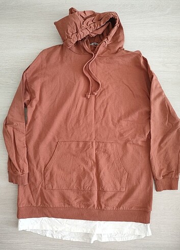 Tunik sweatshirt kapşonlu