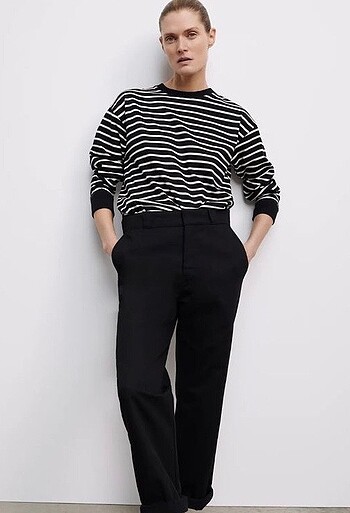Zara çizgili sweat