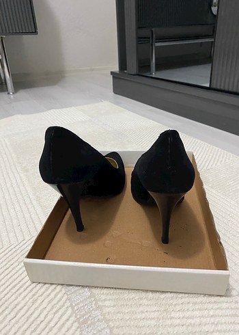 39 Beden siyah Renk Kadın Siyah Süet Stiletto Topuklu Ayakkabı