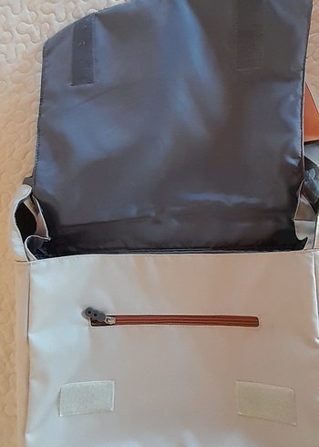 Baskılı Gri-Beyaz bilgisayar Çantası - Görsel 3