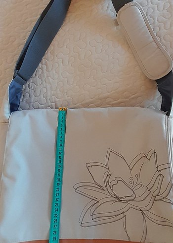 Baskılı Gri-Beyaz bilgisayar Çantası - Görsel 2