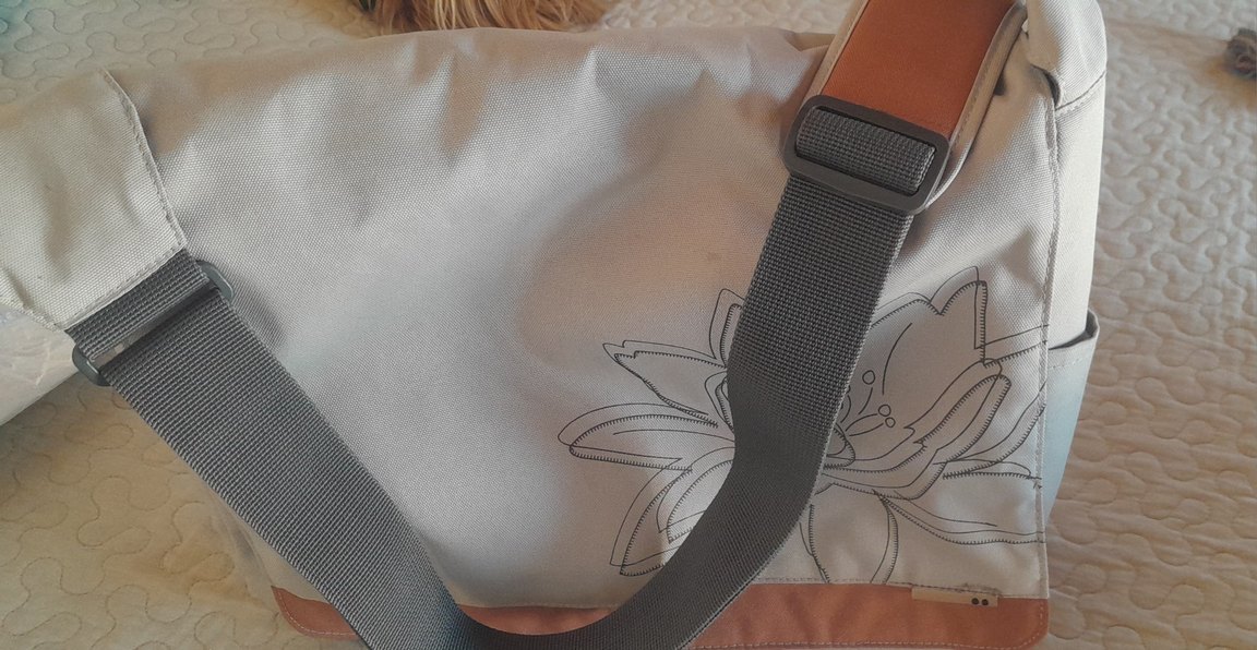 Baskılı Gri-Beyaz bilgisayar Çantası - Görsel 5