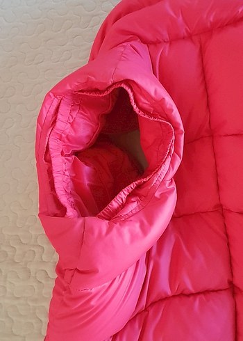 Pembe Nike orijinal Kadın Fermuarlı Şişme Yelek,kas tüylü - Görsel 7