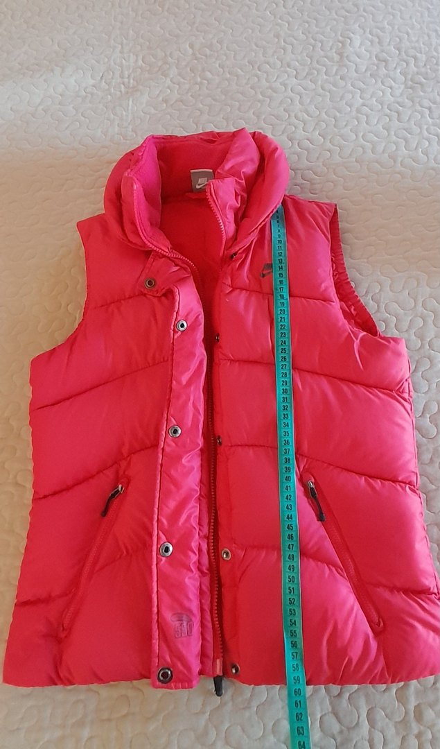 Pembe Nike orijinal Kadın Fermuarlı Şişme Yelek,kas tüylü - Görsel 2