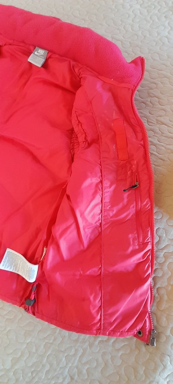 Pembe Nike orijinal Kadın Fermuarlı Şişme Yelek,kas tüylü - Görsel 5