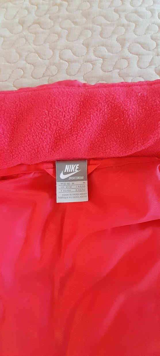 Pembe Nike orijinal Kadın Fermuarlı Şişme Yelek,kas tüylü - Görsel 3