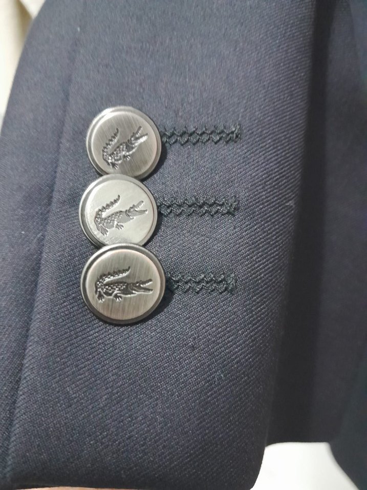 Lacoste.  orijinal. Düğmeli Gri Erkek Takım Elbise - Görsel 4