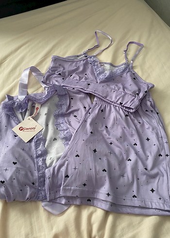 Pijamoni Mor Bağlamalı Mini Takım xxl - Görsel 2