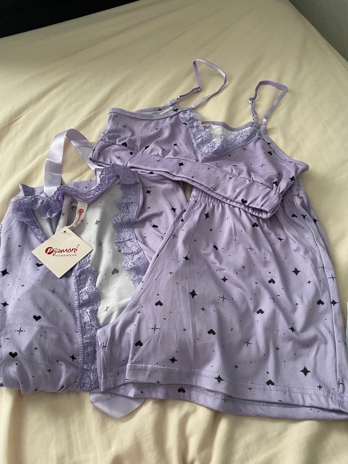 Pijamoni Mor Bağlamalı Mini Takım xxl - Görsel 2