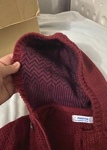 Mayoral Kapüşonlu Bordo Erkek Çocuk Triko Hırka - Görsel 3