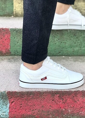 38 Beden beyaz Renk Beyaz Vans Sneaker 