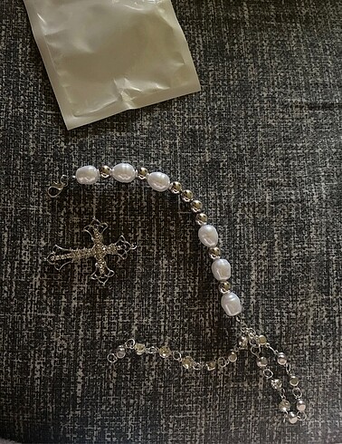 Beden beyaz Renk Y2k Gothic cross haçlı kolye