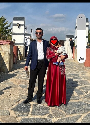 Diğer Bordo saten elbise