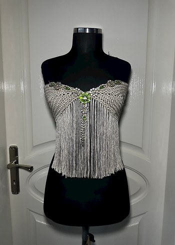 Taş İşlemeli Straplez Büstiyer - Görsel 2