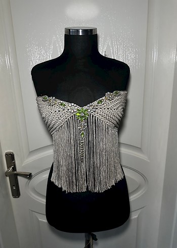 Taş İşlemeli Straplez Büstiyer - Görsel 3