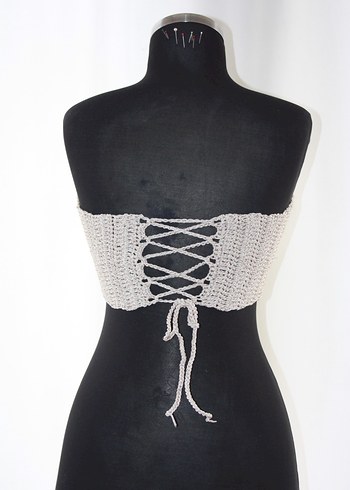 Taş İşlemeli Straplez Mini Büstiyer - Görsel 3