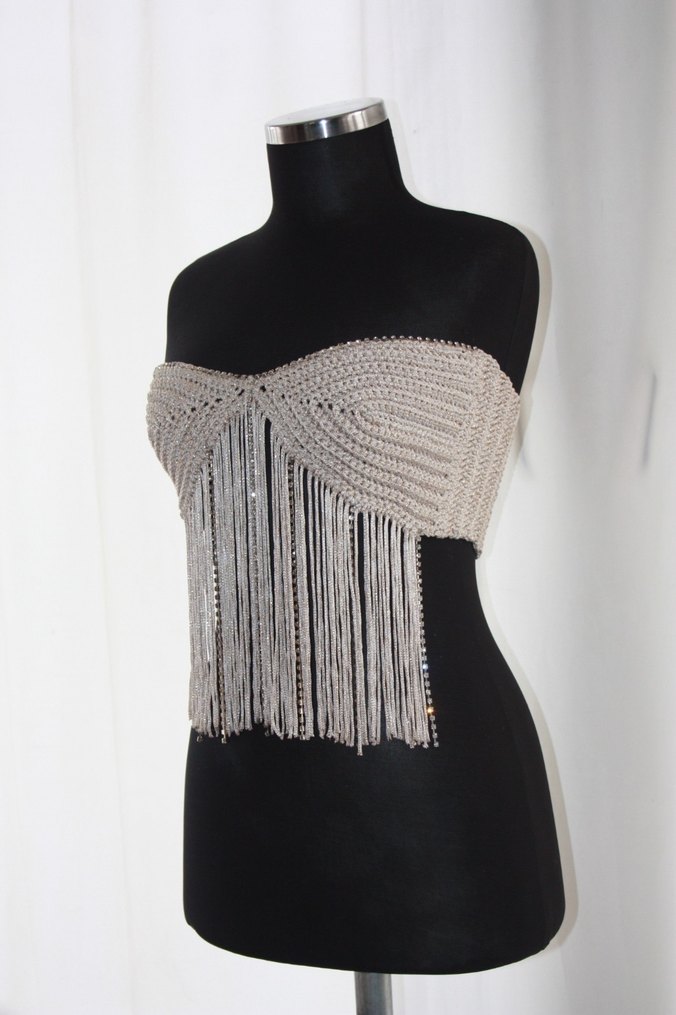 Taş İşlemeli Straplez Mini Büstiyer - Görsel 2