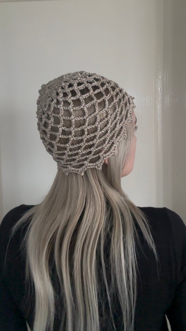 Bej Gri Örgü Dantel Saç Aksesuarı - Görsel 2