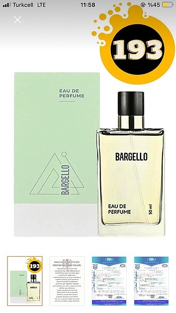 Bargello unısex parfüm 193