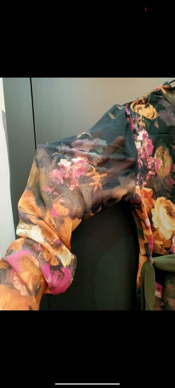 Kolları Tül Detay Uçuş uçuş elbise - Görsel 5