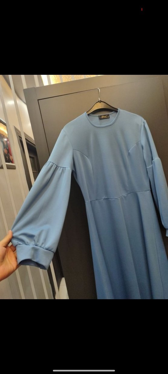 Balon Kol Tesettür Elbise - Görsel 3