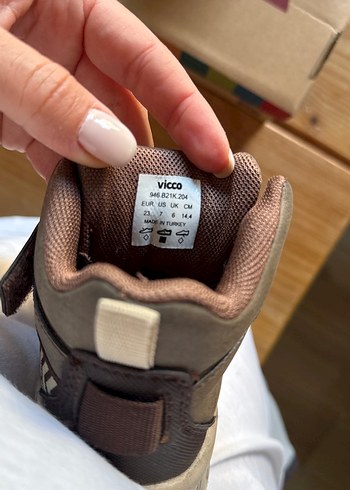 23 Beden kahverengi Renk Vicco Çocuk Kahverengi Spor Bot