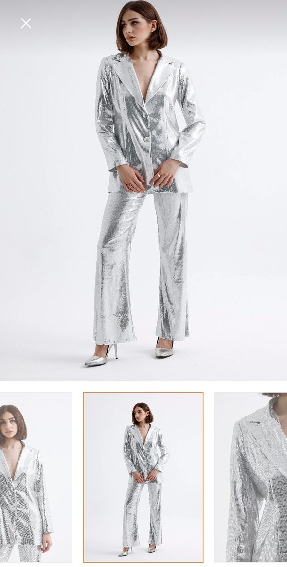 Payetli Gri Kadın Takım - Görsel 4