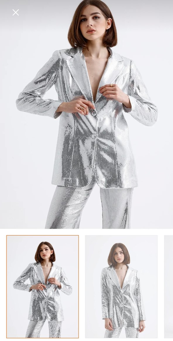 Payetli Gri Kadın Takım - Görsel 5