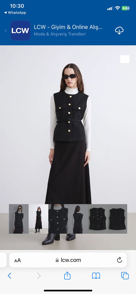 Siyah Midi Kemerli Kadın Yelek - Görsel 2