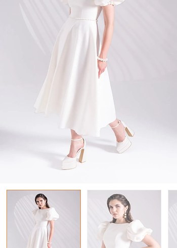 İsola Mia ekru elbise - Görsel 2