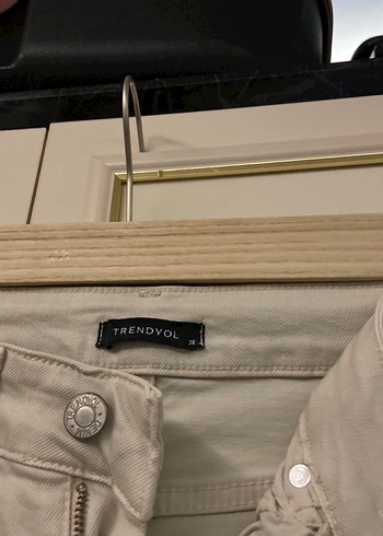 Bej Normal Paça Kadın Denim Pantolon - Görsel 2