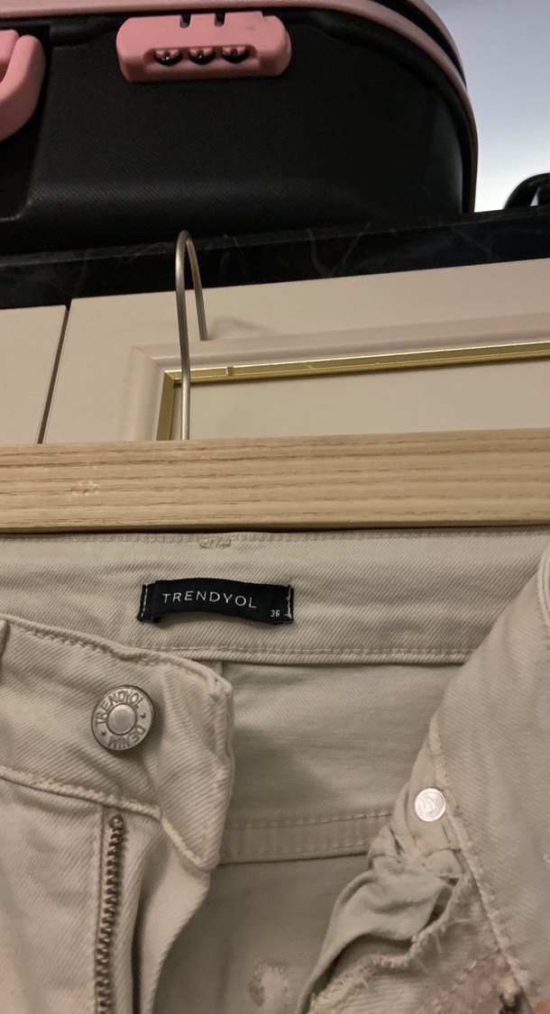 Bej Normal Paça Kadın Denim Pantolon - Görsel 2