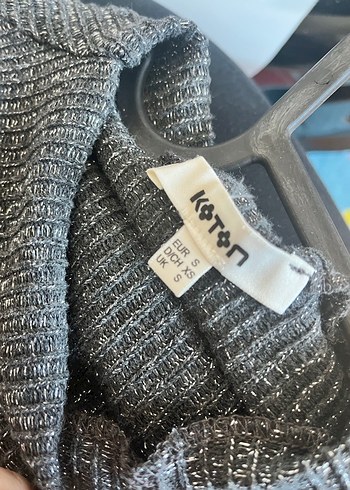 Kadın Gri Yarım Balıkçı Yaka Simli Mevsimlik Kazak - Görsel 3