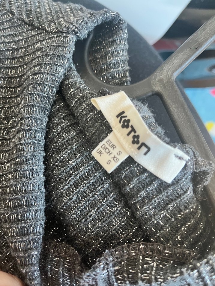 Kadın Gri Yarım Balıkçı Yaka Simli Mevsimlik Kazak - Görsel 3